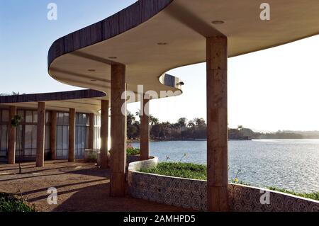 Casa Do Baile, Lago Pampulha, Obra De Oscar Niemeyer, Belo Horizonte, Minas Gerais, Brasile Foto Stock