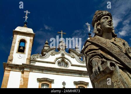 Profeta, Arte barroca, Aleijadinho, Basílica do Bom Jesus de Matozinho-Barroco Mineiro, Congonhas, MG, Brasile Foto Stock