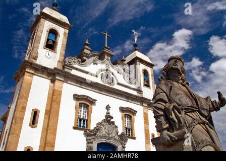 Profeta, Arte barroca, Aleijadinho, Basílica do Bom Jesus de Matozinho-Barroco Mineiro, Congonhas, MG, Brasile Foto Stock