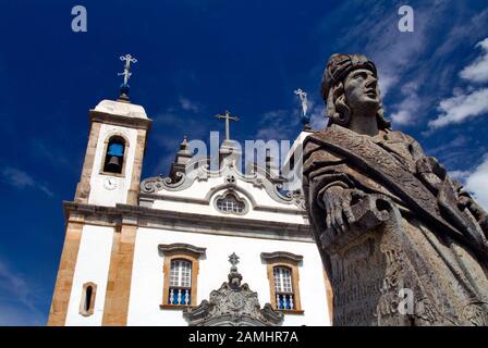 Profeta, Arte barroca, Aleijadinho, Basílica do Bom Jesus de Matozinho-Barroco Mineiro, Congonhas, MG, Brasile Foto Stock