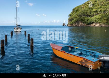 Wallilabou Bay, set di Pirati del film caraibico, Saint Vincent e Grenadine, Windward Islands, Caraibi, Antille Foto Stock
