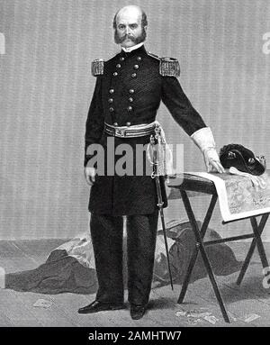 AMBROSE BURNSIDE (1824-1881) come un esercito dell'Unione generale nella Guerra civile americana Foto Stock