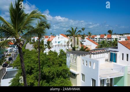 Vista aerea del Caribbean resort turistico Punta Cana Repubblica Dominicana Foto Stock