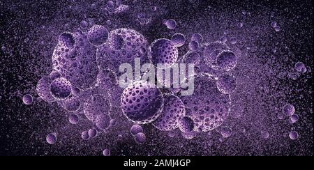 3D rendering batteri virus sfondo cellule Foto Stock