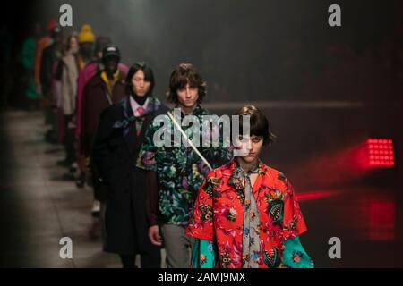 Milano, Italia. 12th Gen 2020. Msgm Autunno/Inverno 2020/2021 Runway Durante La Settimana Della Moda Di Milano Uomini‚Äôs Gennaio 2020 - Milano, Italia 12/01/2020 | Utilizzo Nel Mondo Credito: Dpa/Alamy Live News Foto Stock