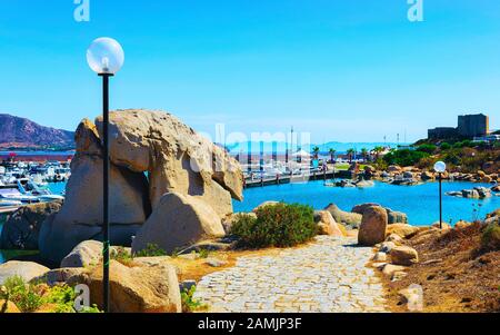 Porto di Villasimius Cagliari Sud Sardegna riflesso Foto Stock