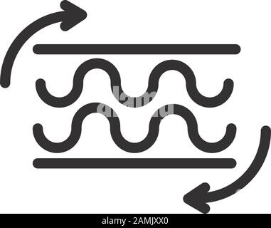 molle per materassi e memory foam confortevole disegno lineare con disegno vettoriale in tessuto morbido Illustrazione Vettoriale