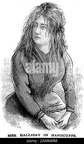 Lizzie Brown Halliday (c.1860 - 18 giugno 1918) era un irlandese donna americana conosciuta per essere un serial killer, avendo ucciso almeno cinque persone. Lei è stata la prima donna condannato a morire nello Stato di New York la sedia elettrica (1894) ma la sua frase era stata commutata basata sulla follia e trascorse il resto della sua vita in un'istituzione mentale. Foto Stock