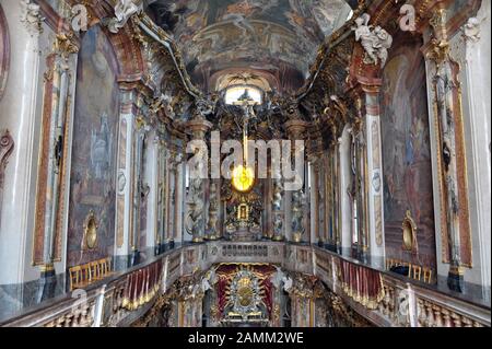 Vista dalla galleria della tarda Asamkirche barocca nella Straße di Sendlinger, [traduzione automatizzata] Foto Stock