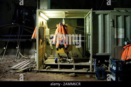 Visita del cantiere per la nuova stazione della metropolitana di Stoccarda: Nella foto, lavori sul tunnel Simone. [traduzione automatizzata] Foto Stock