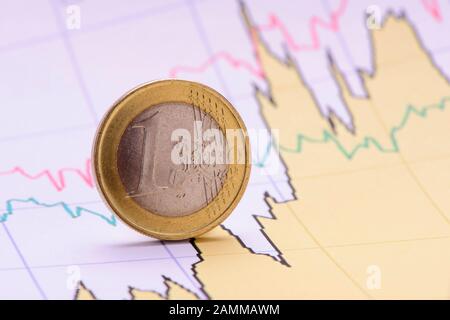 Euro COIN è sul tasso di cambio [traduzione automatizzata] Foto Stock