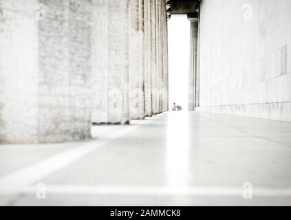 La Hall of Fame Wallhalla sopra il Danubio a Donaustauf. Il memoriale per i tedeschi famosi è stato costruito nel 1842 secondo i piani di Leo von Klenze. Nella foto la vista del lato est verso sud. [traduzione automatizzata] Foto Stock