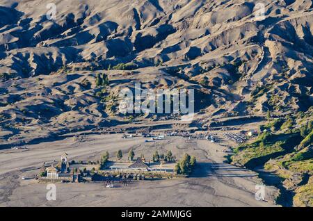 Tempio di Monte Bromo vulcani in bromo Tengger Semeru National Park, East Java, Indonesia Foto Stock