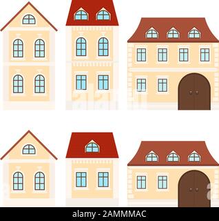 Edifici residenziali. Case beige Illustrazione Vettoriale