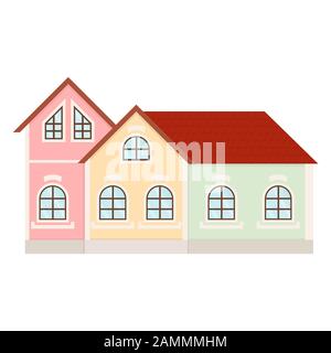 Case della città. Piccoli edifici colorati Illustrazione Vettoriale