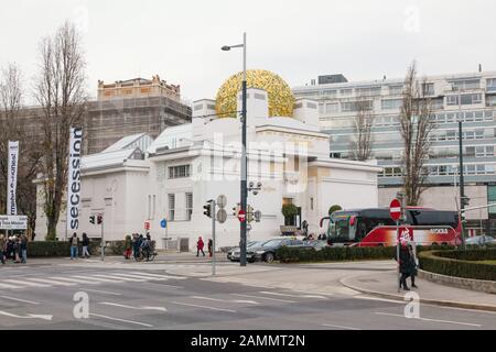 Secession Building una galleria d'arte contemporanea, Karlsplatz, Vienna, Austria. Foto Stock