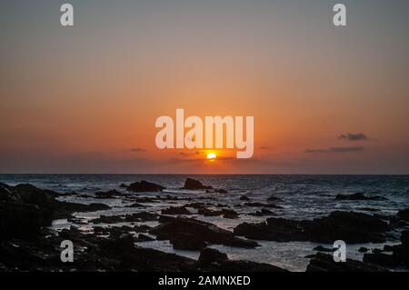 Paesaggio al tramonto a Jericoacoara beach, a nord-est del Brasile nello Stato di Ceará Foto Stock