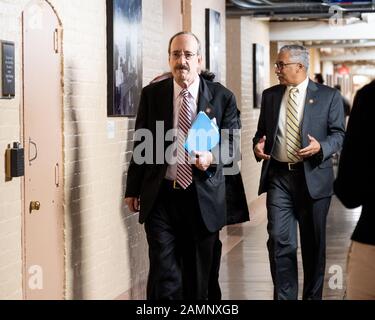 14 gennaio 2020 - Washington, DC, Stati Uniti: Il Rappresentante degli Stati Uniti Eliot Engel (D-NY) entrando in una riunione della Casa Democratica Caucus. (Foto di Michael Brochstein/Sipa USA) Foto Stock