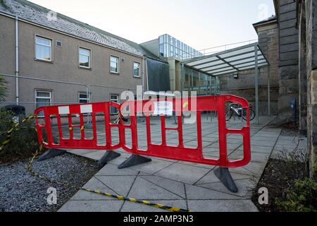 Elgin, Moray, Scozia, Uk14 Gennaio 2019. Moray College UHI, Moray Street, Elgin, Moray, Scozia, IV30 1JJ. Questo è Moray College che ha dovuto chiudere a causa della tempesta Brendan danni al tetto. Credito - Jasperimage/AlamyLiveNews Foto Stock