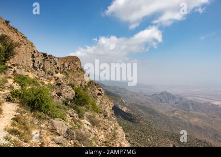 Ottimo punto di vista jabal samhan vicino Salalah in Oman Foto Stock