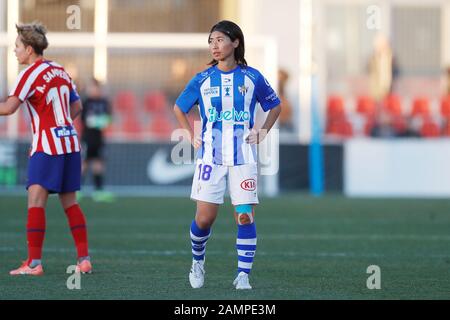 Alcala De Henares, Spagna. 11th Gen 2020. Yoko Tanaka (Huelva) Calcio : Spagnolo 'la Liga Primera Iberdrola' partita tra Club Atletico de Madrid 1-0 Sporting de Huelva all'Estadio Centro Deportivo Wanda Alcala de Henares in Alcala de Henares, Spagna . Credito: Mutsu Kawamori/Aflo/Alamy Live News Foto Stock