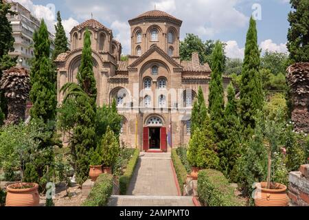 Antica chiesa bizantina di Panagia Chalkeon nel centro della città di Salonicco, Macedonia centrale, Grecia Foto Stock