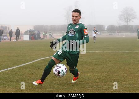 Salamanca, Spagna. 12th Gen 2020. SASA Jovanovic (Deportivo) Calcio : Spagnolo 'Copa del Rey' partita tra Unionistas de Salamanca CF 1 (8-7) 1 RC Deportivo de la Coruna al Las Pistas del Helmantico di Salamanca, Spagna . Credito: Mutsu Kawamori/Aflo/Alamy Live News Foto Stock