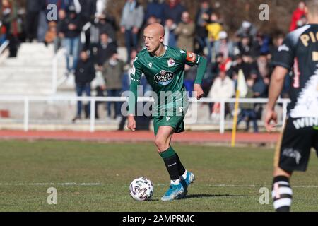 Salamanca, Spagna. 12th Gen 2020. Victor Mollejo (Deportivo) Calcio : Spagnolo 'Copa del Rey' partita tra Unionistas de Salamanca CF 1 (8-7) 1 RC Deportivo de la Coruna al Las Pistas del Helmantico di Salamanca, Spagna . Credito: Mutsu Kawamori/Aflo/Alamy Live News Foto Stock