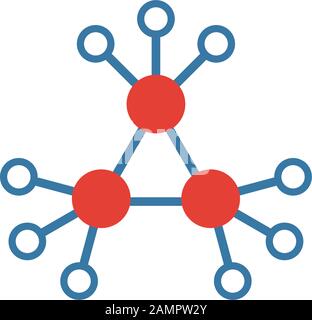 Icona decentralizzata. Semplice elemento piatto dalla raccolta della valuta criptografica. Icona Creative decentralizzata per modelli, software e applicazioni Illustrazione Vettoriale