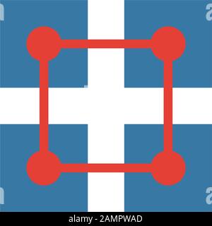 Blockchain icon set. Quattro elementi in diversi stili dal crypto valuta Raccolta di icone. Creative icone blockchain riempito, bordato e colorato Illustrazione Vettoriale