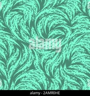 Grunge Aqua Menthe texture senza cuciture di archi strappati. Modello astratto per stampe o imballaggi di strisce di gesso o carbone. Illustrazione Vettoriale