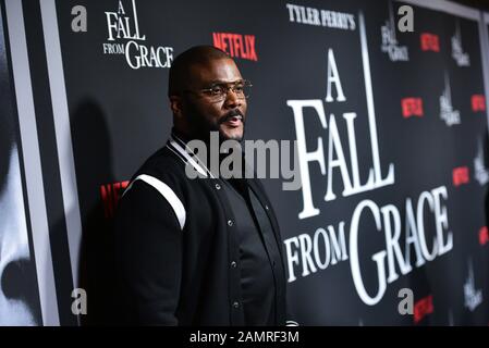 Tyler Perry frequenta la prima di New York di Tyler Perry 'A Fall From Grace' a Metrograph il 13 gennaio 2020 a New York City. Foto Stock