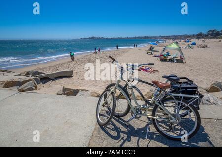 Vista di stato Seabright spiaggia di Santa Cruz, California, Stati Uniti d'America, America del Nord Foto Stock