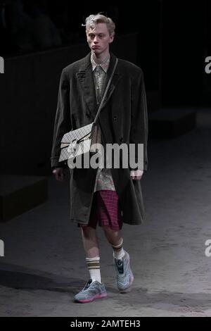 Milano, Italia. 14th Gen 2020. Gucci Autunno/Inverno 2020/2021 Runway Durante La Settimana Della Moda Di Milano Uomini‚Äôs Gennaio 2020 - Milano, Italia 14/01/2020 | Utilizzo Nel Mondo Credito: Dpa/Alamy Live News Foto Stock