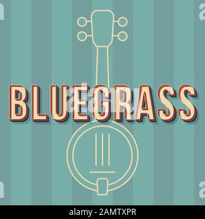 Bluegrass vintage 3d caratteri vettoriali. Carattere retrò grassetto, carattere tipografico. Pop art testo stilizzato. Lettere in stile vecchia scuola. poster 90s, 80s, banner. Shad verde Illustrazione Vettoriale