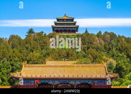 Jingshan Park, un parco imperiale a pechino, cina Foto Stock