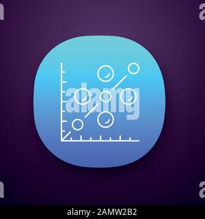 Icona dell'app Scatter Plot. Diagramma Di Dispersione. Diagramma matematico. Grafico sul piano di coordinate. Visualizzazione dei dati statistici. Interfaccia utente/UX. Web o mobil Illustrazione Vettoriale