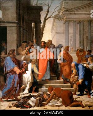 La Predicazione Di San Paolo A Efeso - Eustache Le Sueur, 1649 Foto Stock