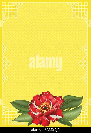 Sfondo giallo concepito come un supporto per il Cinese / vietnamita / Coreano greeting cards Foto Stock