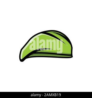 Idee con il logo di cappello militare. Design del logo Inspiration. Illustrazione Vettore Modello. Isolato Su Sfondo Bianco Illustrazione Vettoriale