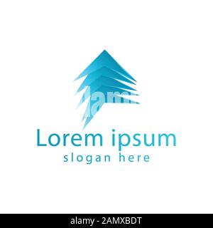 Abstract Arrow logo Ideas. Design del logo Inspiration. Illustrazione Vettore Modello. Isolato Su Sfondo Bianco Illustrazione Vettoriale