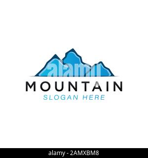 Idee del logo della montagna. Design del logo Inspiration. Illustrazione Vettore Modello. Isolato Su Sfondo Bianco Illustrazione Vettoriale