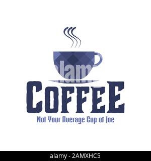 tazza/tazza da caffè a vapore geometrica. Idee per il logo della caffetteria. Design del logo Inspiration. Illustrazione Vettore Modello. Isolato Su Sfondo Bianco Illustrazione Vettoriale