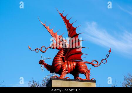 38th (gallese) Divisione Red Dragon Memorial sul campo di battaglia della Somme, Francia 005 Foto Stock