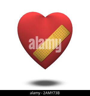 Classica forma di cuore con band-aiuto Foto Stock