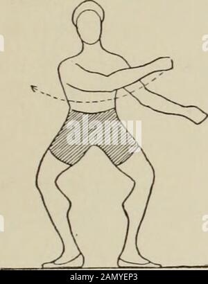 L'antica danza greca, dopo figure scolpite e dipinte, ovement del braccio che attraversa davanti al petto (Fig. 319), e che spinge il corpo verso quel lato (Figg. 336, 337, 338). Le gambe sono in II o IV. Pirouette verso l'esterno: Il ballerino gira a destra, attraversando il braccio destro e gironosul mezzo piede o sulla punta del piede sinistro (figg. 319 e 320). Oppure, il ballerino gira a sinistra, attraversando il braccio sinistro e gironon la punta o la metà del piede destro. * Translators nota: La Pirouette appartiene ai passi classificati come naturale che è un movimento che sembra essere dentro Foto Stock