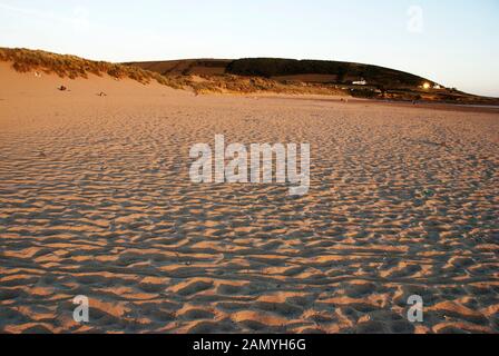 Croyde Bay, North Devon Regno Unito al tramonto Foto Stock