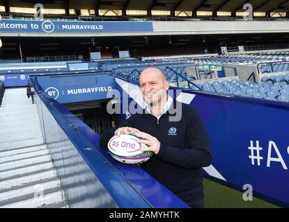 BT Murrayfield Stadium.Scotland, Edinburgh.UK 15th-Jan-20 Scotland Rugby Squad Announcement; Head Coach Gregor Townsend nomina la più ampia squadra scozzese per Le Partite del 2020 Guinness Six Nations. Credito: Eric mccowat/Alamy Live News Foto Stock