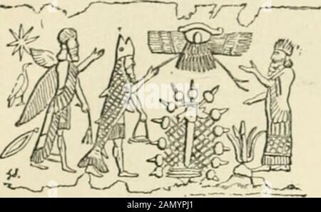 Le sette grandi monarchie dell'antico mondo orientale: O, la storia, la geografia e le antichità di Chaldæa, Assiria, Babilonia, Media, Persia, Partia, e l'impero Sassano o nuovo persiano . Assiro. Cilindro assiro, con il Dio pesce. Foto Stock