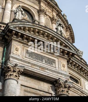 Frederik's Kirke - Rococò stile-Chiesa Evangelica Luterana con grandi verde rame Cupola progettata dall architetto Nicolai Eigtved nel 1740 a Copenhagen Foto Stock